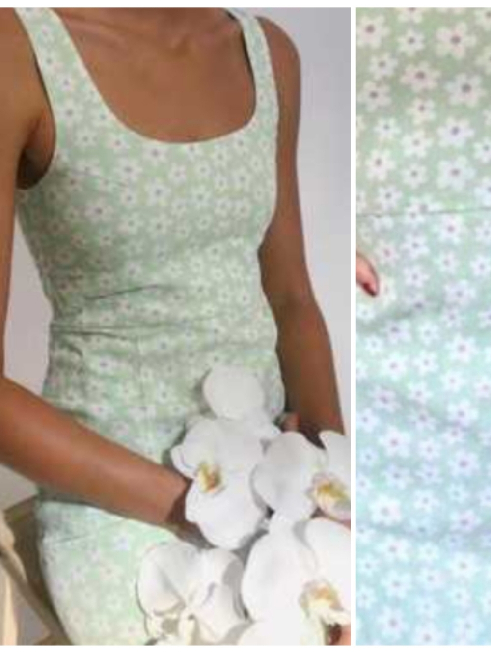 With Jean Rafi Pastel  Green Floral Print Perfect Travel Mint Mini Dress S